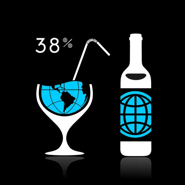 Världen och alkohol — Stock vektor