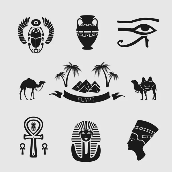 Ensemble de symboles Egypte — Image vectorielle