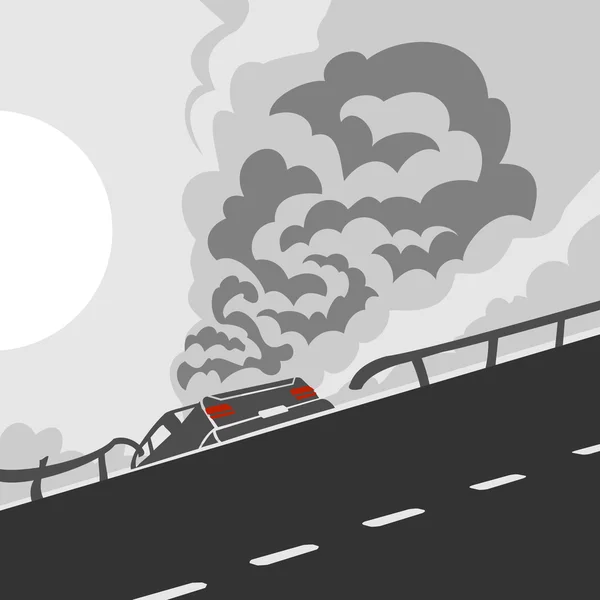 Accident sur une route — Image vectorielle