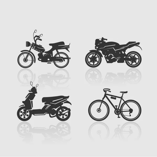 Set Siluetas bicicletas — Vector de stock