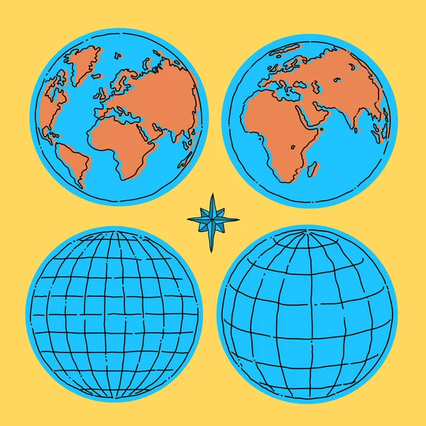 Globe doodle — Stockový vektor