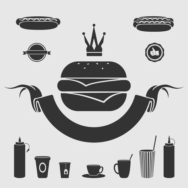 Symbol-Fastfood-Set — Stockvektor