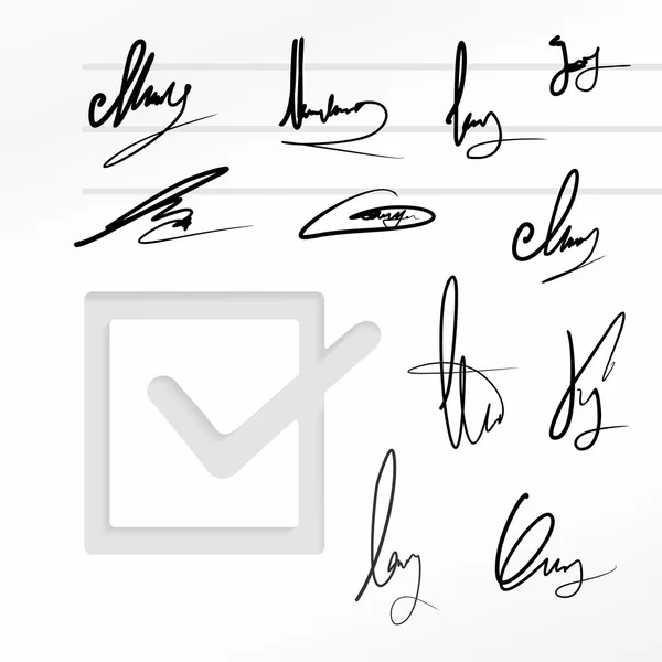 Signature vector set — Stock Vector