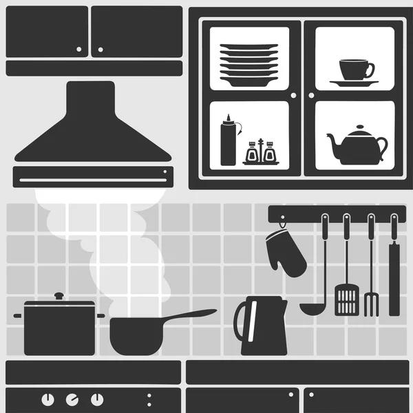 Küche in der Wohnung — Stockvektor