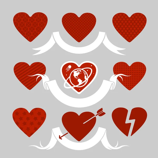 Set symbolen hart — Stockvector