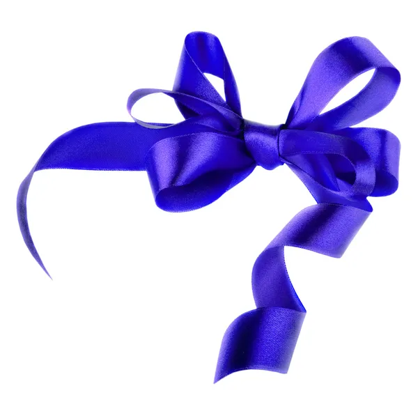 Μπλε σατέν δώρο τόξο. κορδέλα. απομονωθεί σε λευκό — Φωτογραφία Αρχείου