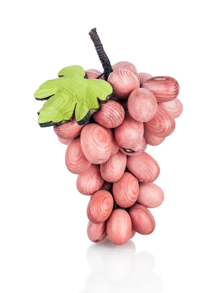 Stylized Wooden Grape isolated on white background, handmade — Stock Photo, Image