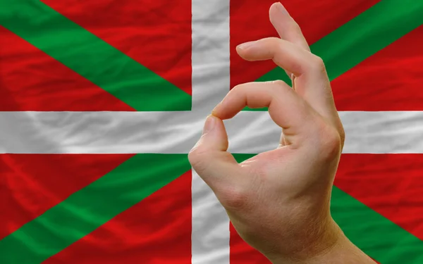 Jest Bask bayrağı önünde ok — Stok fotoğraf