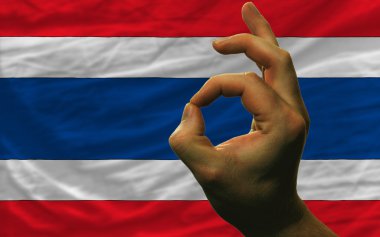 jest Tayland bayrağı önünde ok