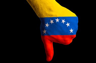 zekâ Venezuela ulusal bayrak başparmak aşağı başarısızlık için bir jest yaptı