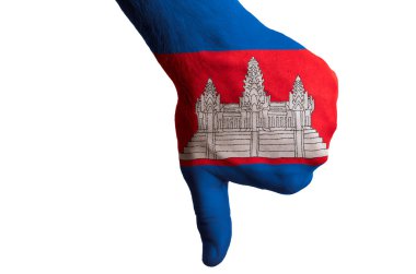 Kamboçya Ulusal bayrak başparmak aşağı hareketi ile yapılan başarısızlık için