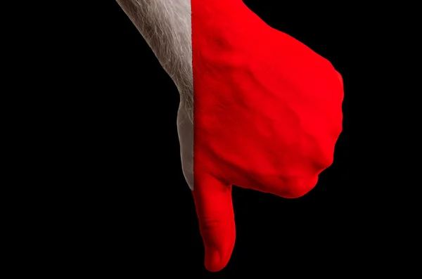 Bahrain national flag thumb down gesture for failure made with h — Stock Photo, Image