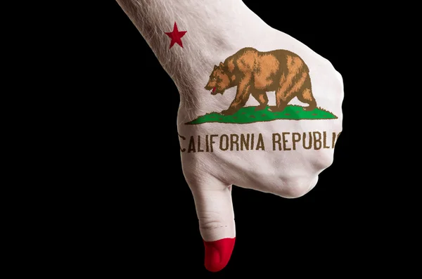 Californie nous état drapeau pouces vers le bas geste pour échec fait wi — Photo