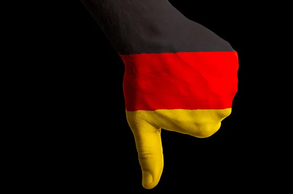 Allemagne drapeau national pouce baissé geste pour l'échec fait avec h — Photo