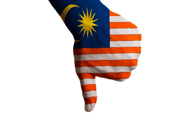 Malaysia flagga tummen ner gest för misslyckande med — Stockfoto