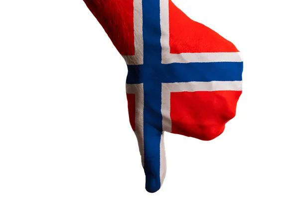 Norway drapeau national pouce baissé geste pour échec fait avec ha — Photo