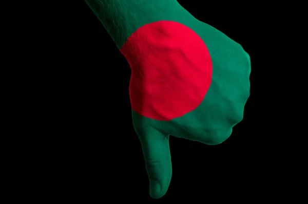 Bangladesh national flag thumb down gesture for failure made wit — Stock Photo, Image