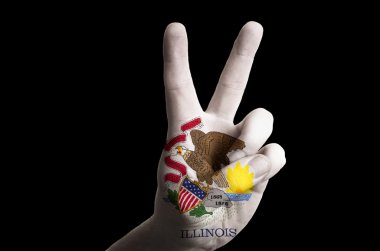 yukarı hareketi zafer kazanmak için bize iki bayrak Devlet Illinois parmak