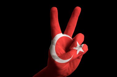 Türkiye'nin ulusal bayrak iki parmak hareketi zafer ve winne için