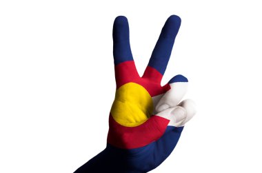 bizim bayrak iki parmak hareketi zafer kazanmak için devlet colorado