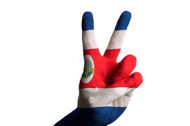 costarica ulusal bayrak iki parmak hareketi için zafer ve kablosuz