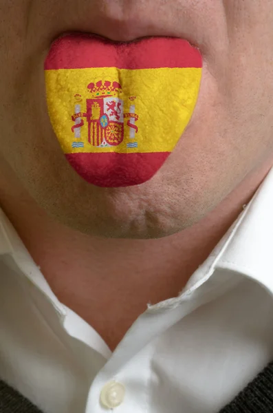spe bilgi için İspanya bayrağını simgeleyen içinde erkek dili boyalı