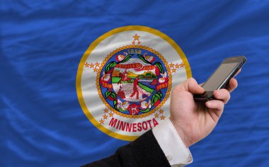 cep telefonu önde bayrak Amerikan devlet minnesota