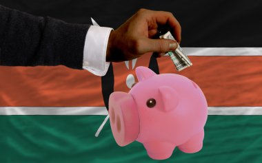 dolar zengin piggy banka ve kenya ulusal bayrak