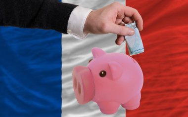 domuz zengin Euro finansman banka Fransa'nın ulusal bayrak