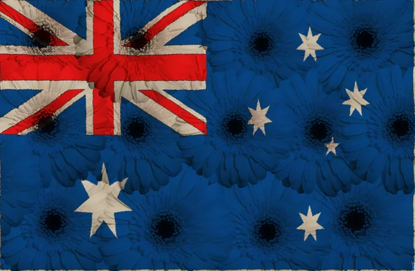 Bandeira nacional estilizada da Austrália com flores de gerbera — Fotografia de Stock