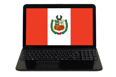 dizüstü bilgisayar ile peru bayrağı