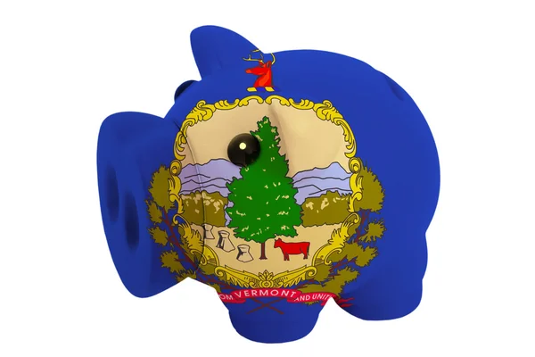 Копилку в цветном флаге американского штата Вермонт — стоковое фото