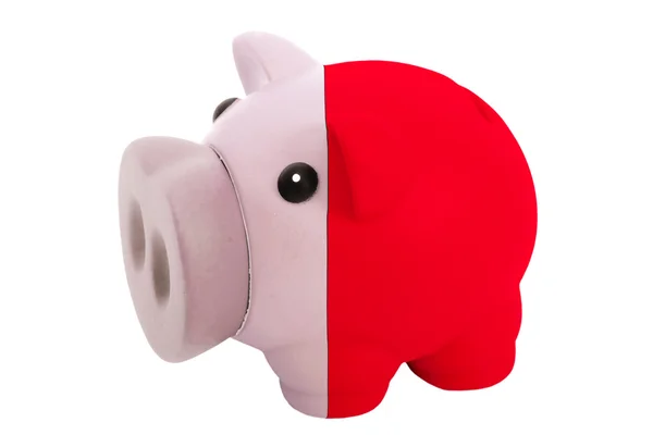Piggy rijke bank in kleuren nationale vlag van malta voor opslaan — Stockfoto