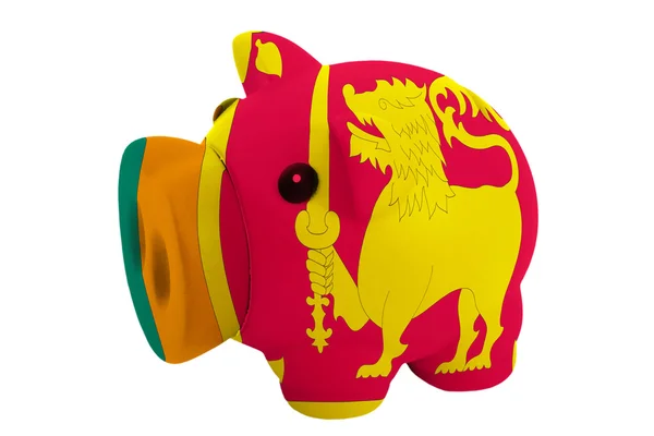 Piggy rich bank in colors national flag of srilanka for savi — Stock Photo, Image