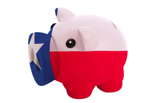 Piggy banco rico em cores bandeira do estado americano do texas fo — Fotografia de Stock