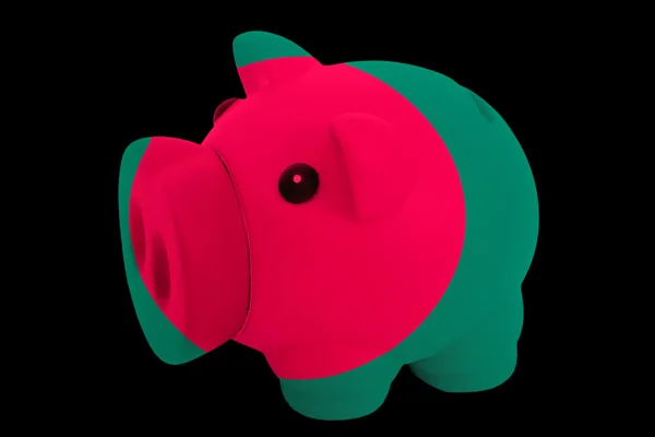 Piggy rich bank in colors national flag of bangladesh for savi — Stock Photo, Image