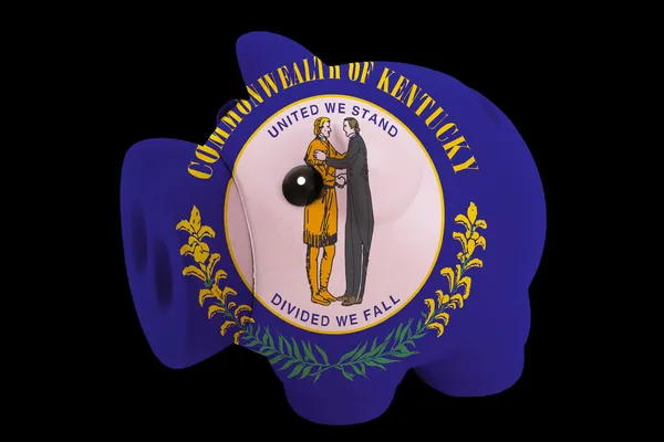 Копилка в цветном флаге американского штата Кентуки f — стоковое фото