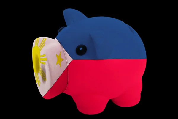 Piggy bank kaya dalam warna bendera nasional philippines untuk sav — Stok Foto