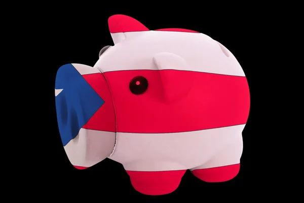 Rika piggy bank i färger nationella flagga puertorico för savi — Stockfoto