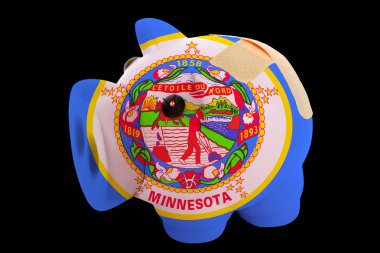 Amerikan devleti bayrağının renkleri iflas piggy zengin bankada