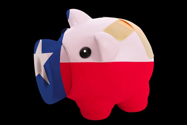 Upadłości piggy bank bogata w kolory flagi państw amerykańskich — Zdjęcie stockowe