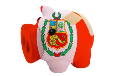 bandaj p ulusal bayrak renkleri ile kapalı piggy zengin banka