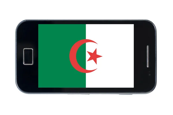 Flaga narodowa smartphone z Algierii — Zdjęcie stockowe