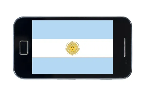 Smartphone national flag of argentina — Stock Photo, Image