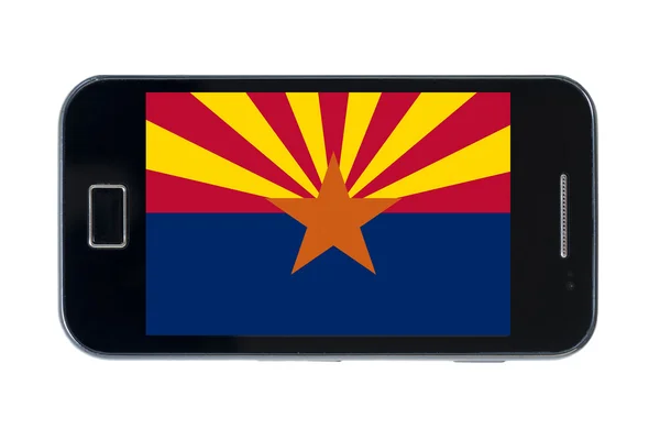 スマート フォン アメリカ状態のアリゾナ州の旗 — ストック写真