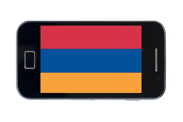 Smartphone drapeau national de l'arménie — Photo