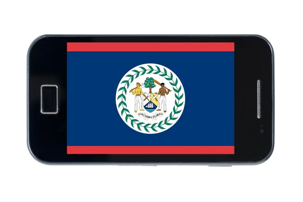 Bandiera nazionale smartphone di belize — Foto Stock