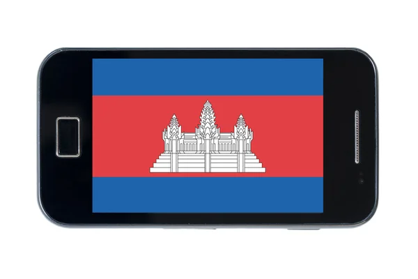 Bandeira nacional do smartphone de cambodia — Fotografia de Stock