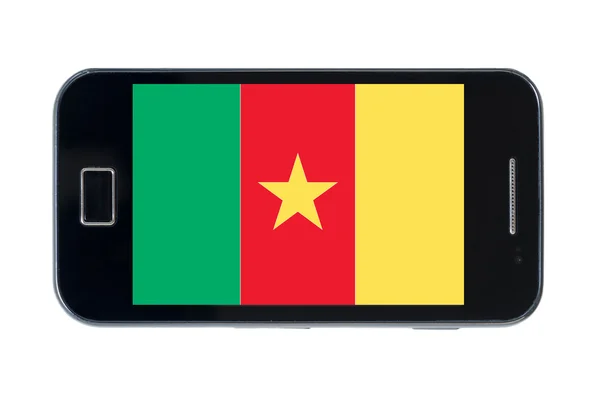 Smartphone nationella flagga Kamerun — Stockfoto