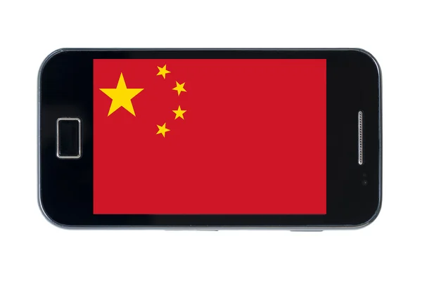 Çin'in ulusal bayrak Smartphone — Stok fotoğraf